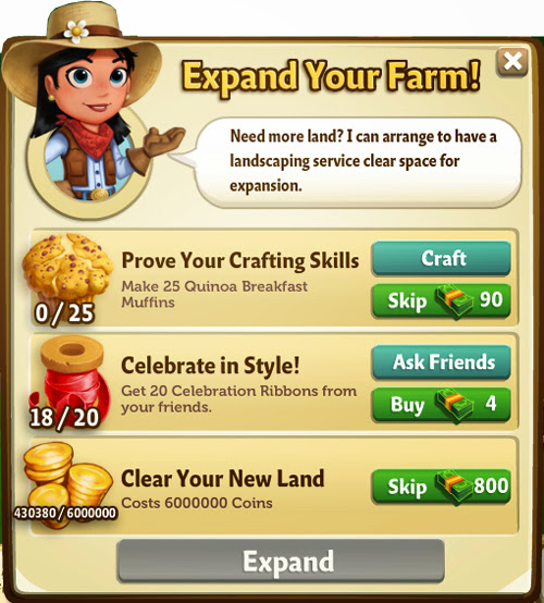 farmville 2 land expansion cheat